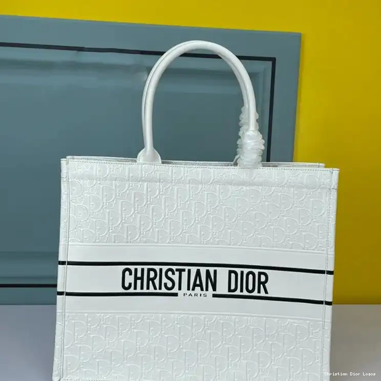 Embossed Tote Book Oblique Dior Black White Calfskin 0325 Luxury